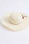 Cream Straw Textured Wide Brimmed Hat with Floral Accessories, Suitable for Beach, Pool and Garden Use