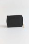 Black Textured Soft Faux Leather Mini Functional Wallet with Internal Compartments, Zipper Pocket and Cover - 3
