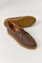 Brown Leather Textured Comfortable Orthopedic Sole Daily Lace-Up Flat Shoes - 4