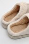 Beige Nubuck Textured Wool Inside, Soft Design, Comfortable Home Slippers Suitable for Daily Use - 4