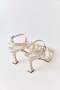 Cream-Colored Flexible Sole, Cross-Strapped, Stone Detailed Ankle Strap Heeled Shoes - 4