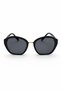 Black Bone Frame with Gold Metal Bridge Detail, Angular Shape Casual Sunglasses