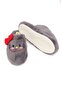 Smoked Soft Textured Lightweight Flexible Plush House Slippers with Figure Detail and Red Bow - 4