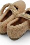 Mink Plush Textured, Lightweight and Flexible, Single Strap Gold Accessory Detailed Home Shoes - 4