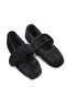Black Plush Textured Lightweight and Flexible Single-Strap Winter Casual Home Shoes - 2