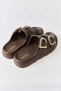 Brown Open-Front Slippers with Two Buckles, Soft Sole, Non-Slip, Safe Use Guaranteed - 4