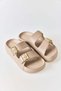 Mink Soft Textured Non-Slip Sole Open-Front Buckle Detailed Comfortable Slippers for Daily Use - 2