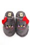 Smoked Soft Textured Lightweight Flexible Plush House Slippers with Figure Detail and Red Bow - 2