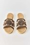 Brown Macrame Knitted Textured Non-Slip Sole Practical Slippers Suitable for Daily Use - 3