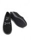 Black Suede Textured Flexible Sole Comfortable Form Buckle Detailed Casual Shoes - 2