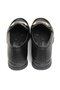 Black Leather Look Textured Wedge Heels with Metal Accessory Detail, Comfortable Fit Casual Shoes - 4