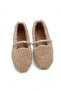 Mink Plush Textured Pearl Detailed Single Strap Practical Soft Home Shoes - 4