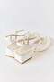 White Embroidered and Beaded Square Heel Comfortable Design Evening Dress Shoes - 4