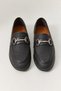 Black Straw Textured Flexible Sole Comfortable Loafer with Belt Buckle Detail, Suitable for Daily Use - 3