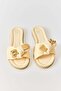 Cream Soft Textured, Lightweight, Flexible, Metal Accessory Detailed, Daily Use Slippers - 3