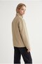 Stone Cotton Blend Stand Collar Raglan Sleeves Buttoned Side Pockets Comfortable Fit Trench Coat - 4