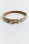 Mink Leather Textured Fine Cut Silver Color Metal Buckle Classic Form Accessory Belt