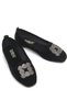 Black Suede Textured Lightweight Simple Design Stone Accessory Shoes Suitable for Daily Use