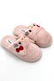 Pink Plush Textured Closed-Front Comfortable Home Slippers with Lightweight Flexible Structure and Ribbon Detail - 2