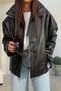 Leather Jacket with Hidden Pockets Black - 7