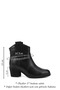 Women's Black Thick Heeled Genuine Leather Cowboy Boots - 2