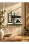 Wooden Villa Design Colorful Mdf Wall Key Hanger - Modern Glass Detailed Shelf Key Holder with 6 Hooks 23.5X24.5 - 4