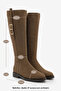 Women's Belt Buckle Casual Boots Alges Tobacco Brown Suede - 8