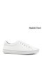 Women's White Rubber Laced Genuine Leather Sneaker