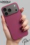 iPhone 17 Pro Compatible Case with Logo Launch Soft Velvet Inside Silicone Cover