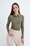 Polo Collar Gathered Blouse B06045 - 2