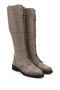 Mink Floter Genuine Leather Round Toe Rubber Sole Heeled Lace Up Women's Daily Boots 64601 - 5