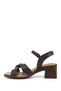 Women's Brown Antique Ankle Strap Thick Heeled Genuine Leather Sandals - 6
