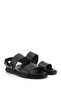 Men's Black Buckle Genuine Leather Comfort Sandals - 3