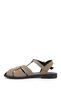 Women's Mink Suede Buckled Striped Closed Toe Sandals - 4
