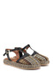 Women's Black Straw Braided Sandals - 3
