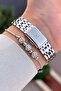Silver Color Women's Wristwatch and Bracelet - 5