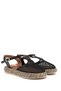 Women's Black Mesh Flat Sole Sandals - 2