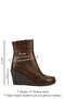 Women's Brown Zippered Wedge Heeled Genuine Leather Boots - 2