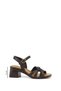 Women's Brown Antique Ankle Strap Thick Heeled Genuine Leather Sandals - 3
