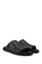 Men's Black Genuine Leather Slippers - 3