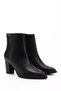 Women's Black Zippered Pointed Toe Genuine Leather Boots - 5