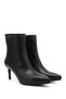Women's Black Platinum Zippered Thin Heeled Genuine Leather Boots - 4