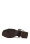 Women's Brown Antique Ankle Strap Thick Heeled Genuine Leather Sandals - 7