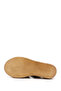 Women's Beige Antique Genuine Leather Wedge Sole Slippers - 5