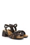 Women's Brown Antique Ankle Strap Thick Heeled Genuine Leather Sandals - 5