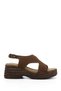 Women's Brown Suede Wedge Heel Sandals