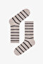 Burgundy Shiny Line Striped Cotton Glitter 3 Pair Socks - 3