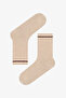 Burgundy Beige Relax Leopard Cotton 3 Pair Socks - 4