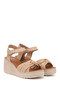 Women's Mink Ankle Strap Wedge Heeled Genuine Leather Sandals - 4