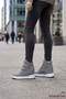 Talvi Gray Suede Round Toe Velcro Hidden Wedge Heeled Casual Boots - 2